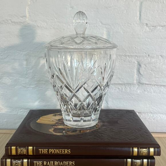 Vintage Crystal Candy Dish with Lid | Elegant Cut Glass Jar - Picture 1 of 5